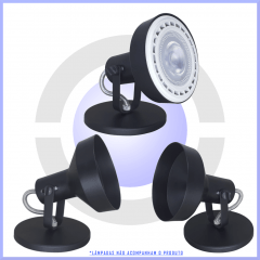 Spot Sobrepor Modelo AR111 p/ 1 lâmpada  - Branco, preto ou escovado - Revenda e Atacado