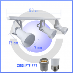 Spot de Trilho para 3 lampada PAR 20 - 60cm - Revenda e Atacado