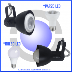 Spot de Trilho para 3 lampada comum Led Bulbo - 60cm - Revenda e Atacado