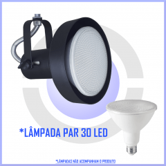 Spot para trilho perfilado eletrocalha para Lampada PAR30 LED  - Branco, preto ou escovado